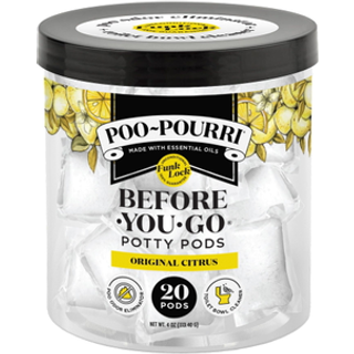 Poo-pourri f?r-you-go potte b?lg originale citrus 20 t?ller toilet pod-citron bergamot og citrongr?s