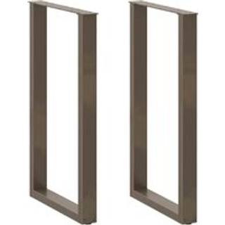 barbordsben U-formet 2 stk. naturstål 60x(100-101) cm stål