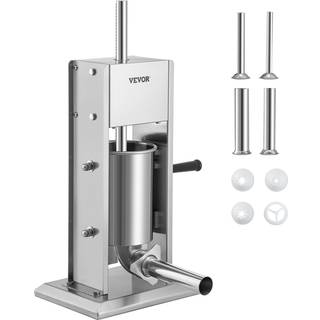 Vevor P?lse Stuffer Manual 7lb/3L Kapacitet To hastighed 304 Rustfrit st?l P?lsefyldningsmaskine med 4 fyldsr?r S?lv