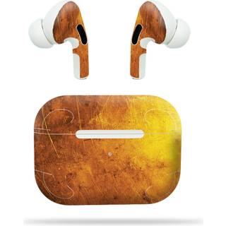 Mightyskins kompatible med Apple AirPods Pro - tekstureret guld | Beskyttende holdbar og unik vinylmærkatindpakningsdæksel | Let at anvende Fjern