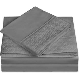 Elegant komfort Luksus bedste bløde hyggeste 4-stykke sengeskilt sæt! 1500 Premier Hotel Quality | Quilted Design på fladt ark og pudebetræk | Ry