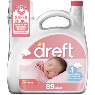 Dreft Stage 1 Nyfødt Flydende vaskemiddel, 128 oz (89 vaske) - Anbefalet af børnelæger, hypoallergenisk, skånsom for nyfødt hud