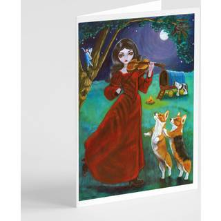 Fairy Moon Dance med Corgi lykønskningskort og konvolutter pakning af 8