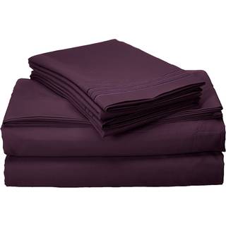 Elegant Comfort 1500 Premier luksushotelkvalitet Superbl?d rynkefri og falmningsbestandig 4-delt senget?jss?t konge lilla