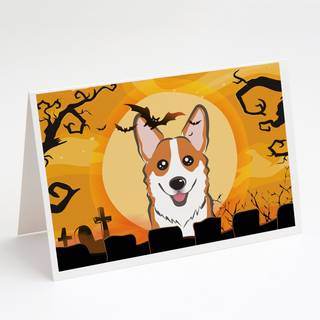 Halloween Red Corgi lykønskningskort og konvolutter pakning af 8