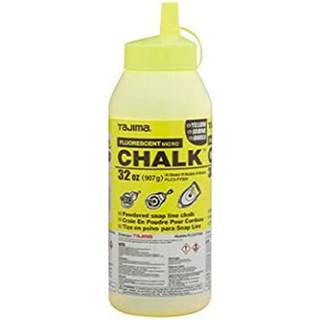 Tajima Micro Chalk-Fluorescerende gul 32-oz (907 g) Ultra-fine snap-line kridt med holdbar flaske og let udfyldningsdyse-PLC2-FY900