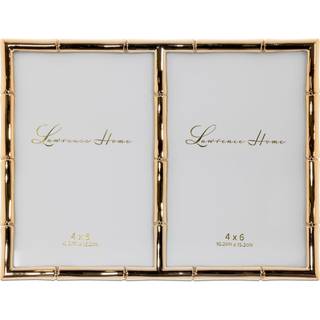 Lawrence rammer 4x6 dobbelt guld metal billedramme med bambusdesign