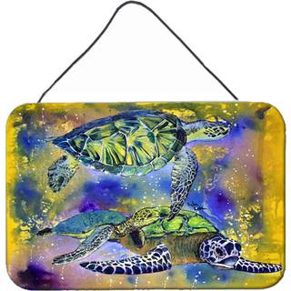 """" Caroline's Treasures 8394DS812 Turtle Aluminium Metal Wall eller Door Hanging Prints 8 X 12 """" """" """"