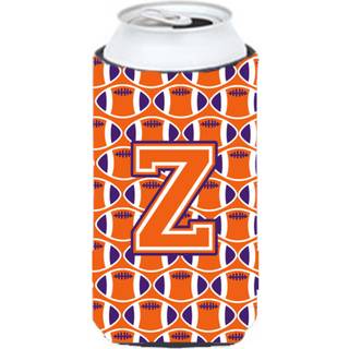 """" Brev Z Football Orange White and Regalia Tall Boy Beverage Isulator Hugger CJ1072-ZTBC """"