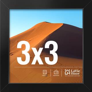 Lavie Hjem 3x3 Billedramme til vægvisning 3x3 sort billedramme med HD Plexiglas 3 x 3 Matted Frame 1 Pack Display Frame til lodret eller vandret