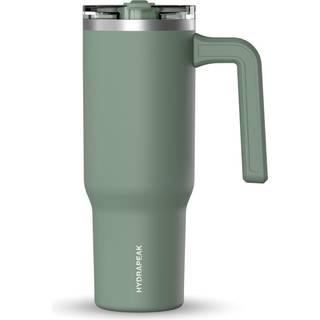 Hydrapeak Voyager 32 oz tumbler med håndtag og strålåg | Genanvendelig rustfrit stål Vandflaske rejse krus Cupholder Friendly | Isoleret kop (Sag