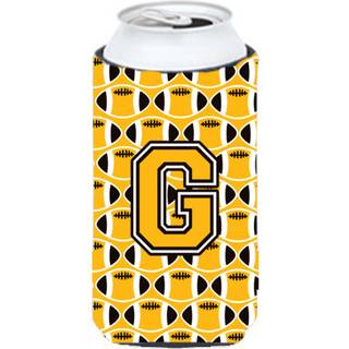 """" Brev G Football Black Old Gold and White Tall Boy Beverage Isulator Hugger CJ1080-GTBC """"