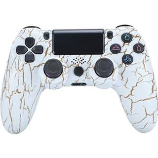 Trådløs Gaming-Controller med Højttaler og Stereoheadsetstik til PS4 - Hvid revne