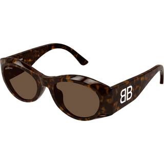 Balenciaga Kvinde BB0396SK 002 Solbriller Acetat Havana Brun Rund