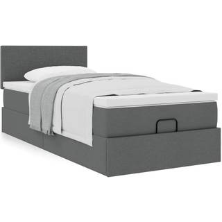 Osmannisk Sengeramme Med Madras Stof Mørkegrå - Med ensartet mønster / 100 x 200 cm