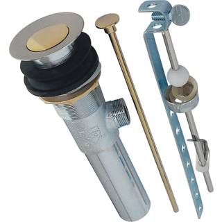 Kingston Brass KB1009 Messing Pop-up Drain med overl?bshul 22 Gauge B?rstet nikkel/poleret messing