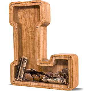 Joomlafly træbrev Piggy Bank til børn større brev Piggy Bank til drenge og piger Personaliseret Piggy Bank Initial Coin Bank Wood Kids Money Bank