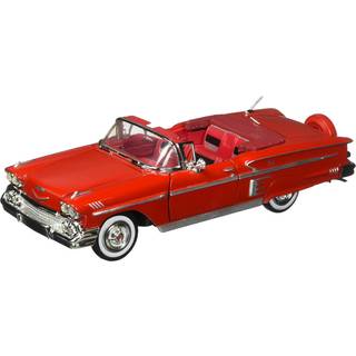 Motor Max 1:24 W/B American Classics 1958 Chevrolet Impala Cabriolet Diecast Vehicle for Unisex-Children Red