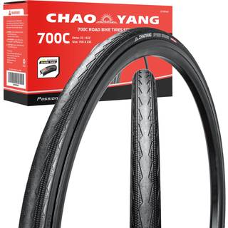 Chao Yang Road Bike D?ks?t sammenfoldeligt cykeld?ks?t med dobbelt slidbane punkteringsbeskyttelse 700x23c til on-road brug og racing 2-pack