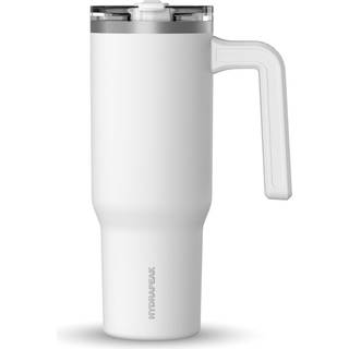 Hydrapeak Voyager 32 oz tumbler med håndtag og strålåg | Genanvendelig rustfrit stål Vandflaske rejse krus Cupholder Friendly | Isoleret kop (hvi