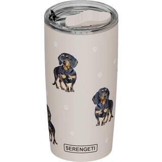Serengeti Dachshund 20 oz. Rustfrit stål vakuumisoleret tumbler med spildtæt låg - 3D -tryk - isoleret rejsekrus til varme eller kolde drikke (Da