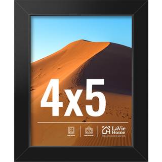 Lavie Home 4x5 Billedramme til vægvisning 4x5 sort billedramme med HD Plexiglas 4 x 5 Matted Frame 1 Pack Display Frame til lodret eller vandret