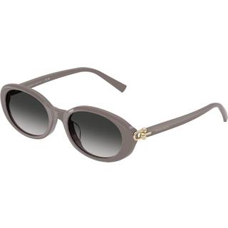 Tiffany Kvinde TF4242D 84013C Solbriller Acetat Brun Grå Rund Normal Skygge