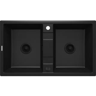 Granit Diskho Eridan Svart Matt 86x50 cm med Vattenlås