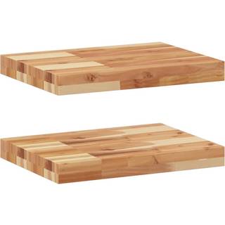 væghylder 2 stk. 40x30x4 cm oliebehandlet massivt akacietræ