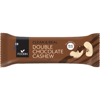 DOUBLE CHOCOLATE BAR MED CASHEWNØDDER - CLEAN & REAL PROTEIN BAR | FOODIN - PROTEINBAR - FOODIN - StudioBuus