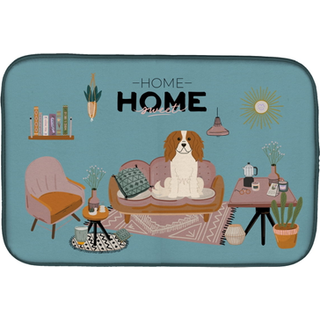 """" Caroline's Treasures CK7903DDM Cavalier Spaniel Sweet Home Dish-Drying-Mats 14 X 21 Multicolor """"