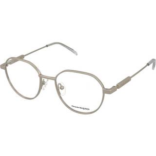 Alexander McQueen Unisex AM0479O 001 Optiske stel Acetat Sølv Transparent Rund