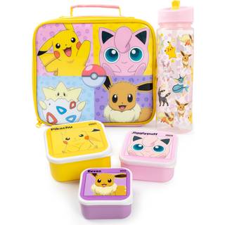 Vanilla Underground Vanilla Underground Pink Girls Pokemon Lunch Bag Bottle and 3 Snack Pots Set