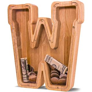 Joomlafly træbrev Piggy Bank til børn større brev Piggy Bank til drenge og piger Personaliseret Piggy Bank Initial Coin Bank Wood Kids Money Bank