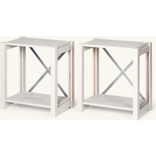 Natbord 2-pak - Fyrretræ. 45,8 x 38,6 x 48,6 cm. 2 stk. - Knækket hvid - abc classic