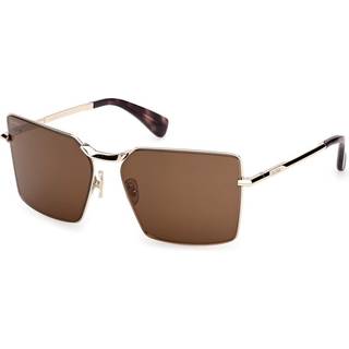 Max Mara Kvinde MM0135 MILLER-3 32E Solbriller Metal Guld Brun Firkantet Normal