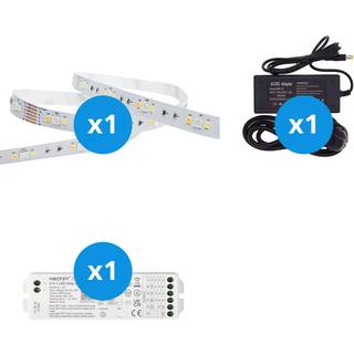 Noxion LED Strip Naga 5 Meter Komplet sæt - Zigbee - 24V - 90LEDs/m - 12W/m - RGBW - 930-965 Justerbar Hvid | 12mm - IP20 - Bedste Farvegengivelse - SMD2835+SMD5050