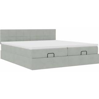 osmannisk sengeramme med madrasser 180x200 cm fløjl lysegrå