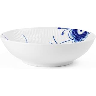 Blå Mega Riflet Skål, Blue/White, Ø21 cm
