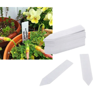 Plantemærker 100 stk hvide stiketiketter i PVC plast