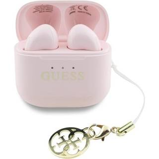 Guess Charm True Wireless øretelefoner med blank effekt og klassisk logoprint - Pink