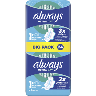 Always Ultra Day BigPack hygiejnebind normal med vinger