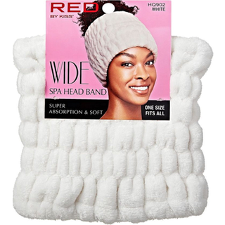 Rød af kys ekstra bred spa pandebånd superabsorberende & blød fluffy plys fleece fuld hårlinje dækning essentiel for makeup hudpleje ansigt vask