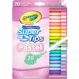 Crayola: SuperTips vandbaserede pastelfarvede tuscher - 20 stk.