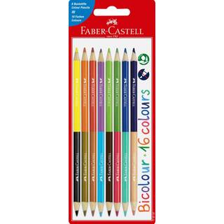 Faber-Castell: To-farvede farveblyanter sæt, 8 stk
