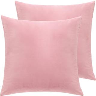 Herayli fløjl dekorativ kastpude dækker blød firkantet pudehuse hjemmeindretning til stue sofa seng sofa sæt med 2 pak lyserød 18x18 tommer