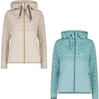 CMP Women's Printed Stretch Jacket Fix Hood Fleecejakke Damer størrelse 44 farve beige