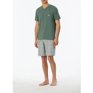 Schiesser 95-5 Short Pyjama V-neck - Khaki - 56