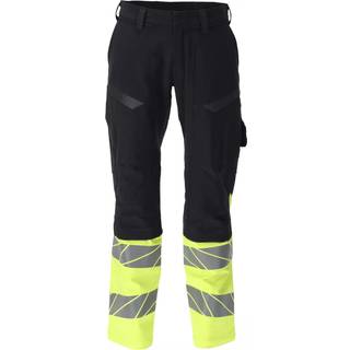 MASCOT® Bukser med knælommer Mørk Marine/Hi-Vis Gul 21179-284-01017 76C52