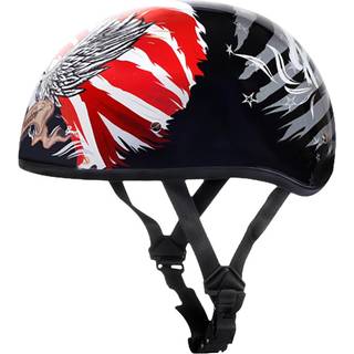 Daytona hjelme motorcykel halv ansigtshjelm - prik godkendt kranium cap motorcykel hjelm til mænd - patriotisk ørn USA grafik beanie hjelme til m